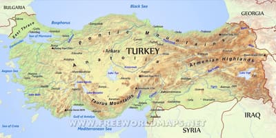 خريطة تركيا الجبل