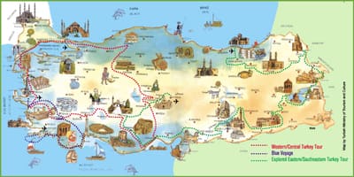 تركيا خريطة المنتجعات
