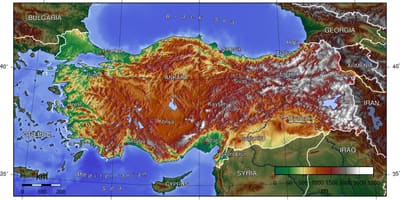 خريطة طبوغرافية تركيا