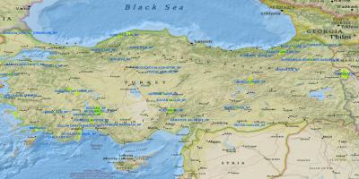 خريطة تركيا المتنزهات الوطنية