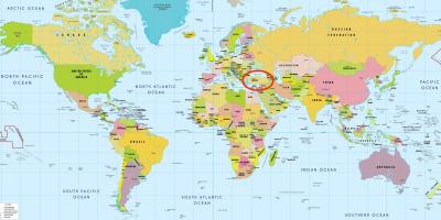 خريطة العالم تظهر تركيا
